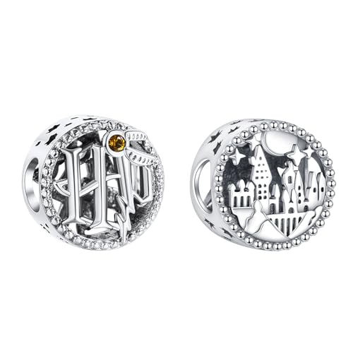 H.ZHENYUE Magic School 2 Pieces/Set Charms 925 Sterling Silver Pendant Dangle Beads for Bracelets and Necklaces for Women