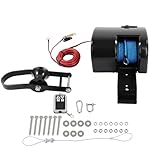 OCPTY 35lb Electric Winch, 12V Boat Anchor Winch-Marine Saltwater Anchor Windlass Kit with Remote Control & 100-feet of Pre- Rope for Speedboats, Wench-Anchors - Complete Set Black