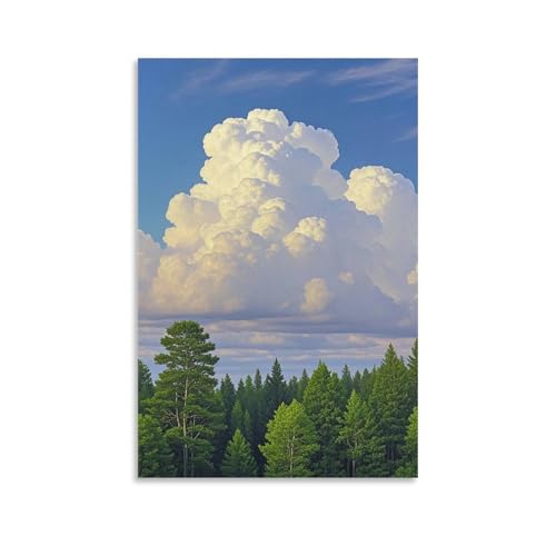 Toile murale nuage 60x90 cm sans cadre pour salon et chambre