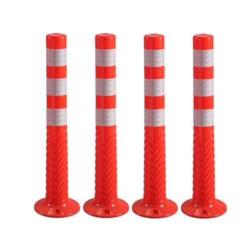 Borne de sécurité routière délinéateur flexible blanc avec bande réfléchissante lot de 4