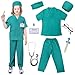 Produktbild TonStyle Kinder Arzt Kittel Set, Unisex Arzts Outfit für Partys, Rollenspiel-Halloween-Kostüme für Kinders, OP-Arzt mit Zubehör für Kinder von 310 Jahren (M)