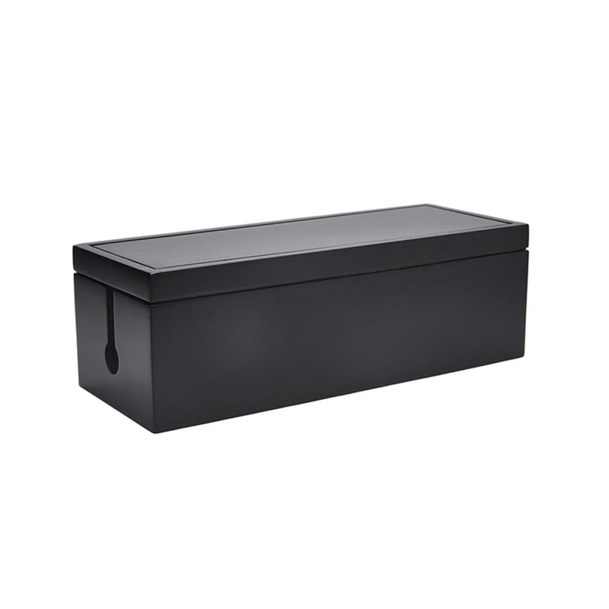 Negra Caja de Gestión de Cables de Madera Grande para Hogar