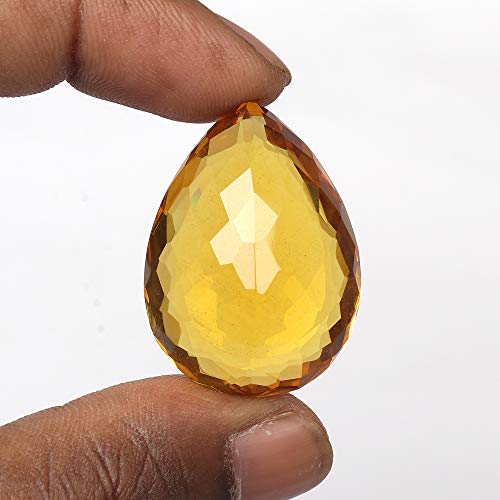 REAL-GEMS 110.10 Ct Yellow Citrine Pear Shaped Shaped Gemstone4
