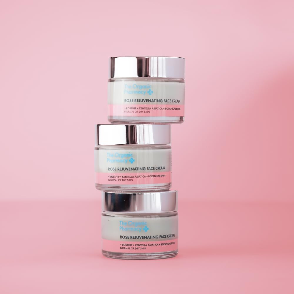 The Organic Pharmacy Rose Rejuvenating Face Cream, 50ml, Anti-aging Moisturizer with Rosehip Oil, Centella Asiatica, for All Skin Types - Image 2