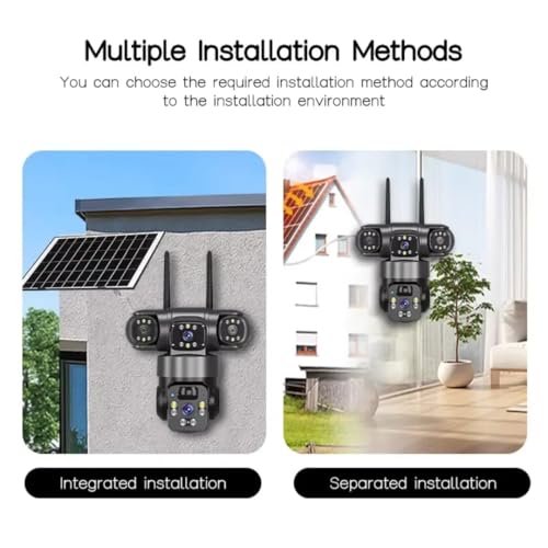 Image of TP PLUS V380PRO Outdoor Solar Security Camera, 12MP Triple Lens, PTZ, PIR Motion Detection, Battery Powered, 4G SIM,| Wireless Home Security Camera with Mobile App| HD Night Vision | Motion Detection
