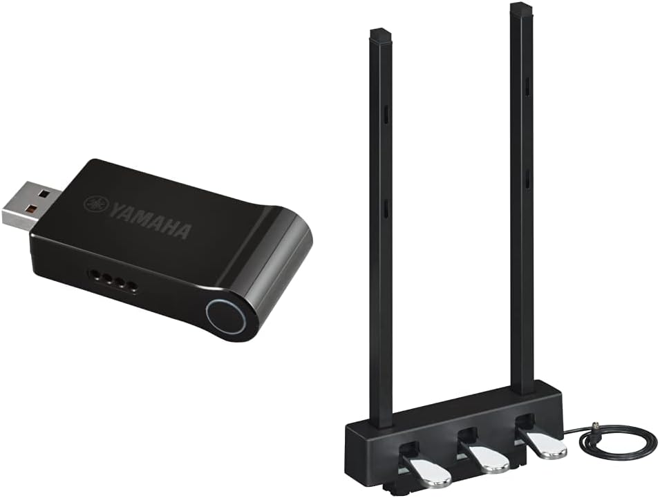 Yamaha UDWL01 WiFi USB/MIDI Adapter & Yamaha LP1B 3-Pedal Unit for P125, P121 or P515,Black