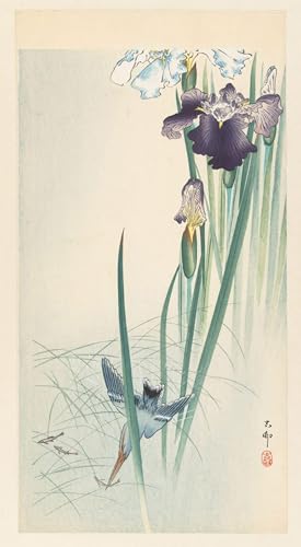 Tableaux impression libelle et lotus Ohara Koson pour créer un salon zen et élégant