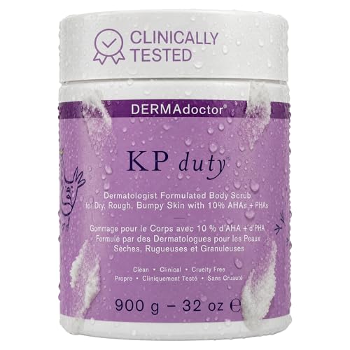 Image of DERMAdoctor KP Bump Eraser Body Scrub with 10% AHAs + PHAs for Keratosis Pilaris, Dry, Rough, and Bumpy Skin, Dermatologist Formulated Exfoliating Body Scrub with Glycolic and Lactic acids - 32 oz