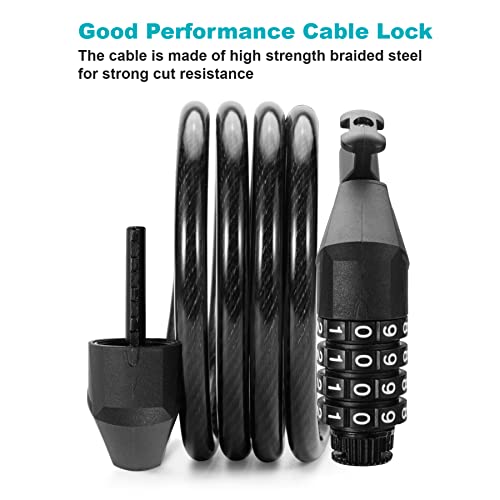 image for Titanker Bike Lock Cable, 4 Feet Bike Cable Lock Basic Self Coiling Ki