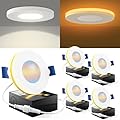 Sunco 3 Inch LED Recessed Slim Down Light for Indoor Ceiling Fixture Home Living Room Bedroom, 6W 500 Lumens, Selectable CCT 2700K/3000K/4000K/5000K/6000K, 0-10V Dimmable, AC120V 4 Pack.
