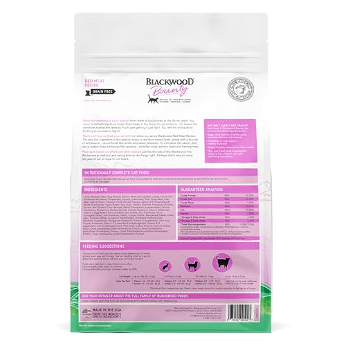 Image of Blackwood Bounty Dry Cat Food, Red Meat Recipe for All Life Stages, 10 Pound Bag, High Protein, Grain Free