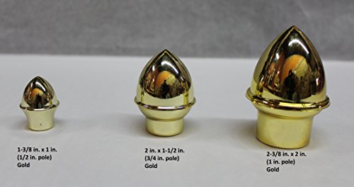 Gold Acorn End Cap Flag Pole Topper Finial (Fits 1 In. Pole) #TOP2