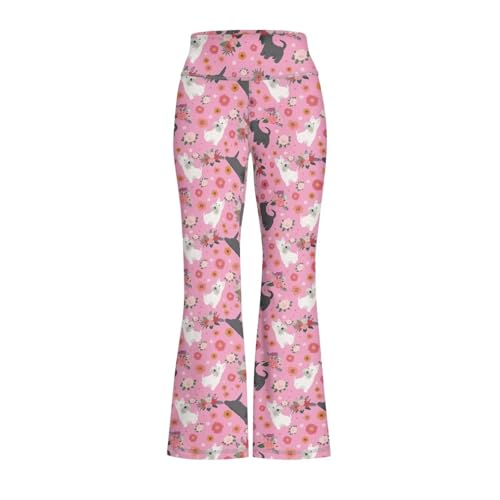 Girl's Flare Leggings High Waisted Yoga Pants Stretchy Full-Length Bootcut Pants Lightweight Tights for Kids 5-12Y2