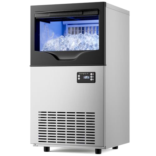Commercial Ice Maker Machine 120 Lbs/24H Under Counter, Stainless Steel Freestanding Ice Machine...