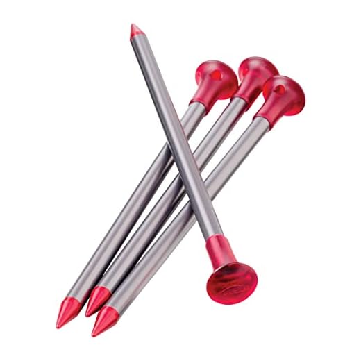 MSR Carbon-Core - Accesorios para Tienda de campaña - 4 Stakes Rojo/Plateado 2019