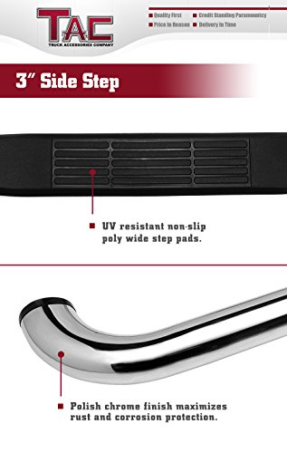 Tac Side Steps Fit 2004-2023 Nissan Titan Crew Cab / 2016-2023 Nissan Titan Xd Crew Cab Truck Pickup 3” Stainless Steel Side Bars Nerf Bars Running Boards 2Pcs #TOP4