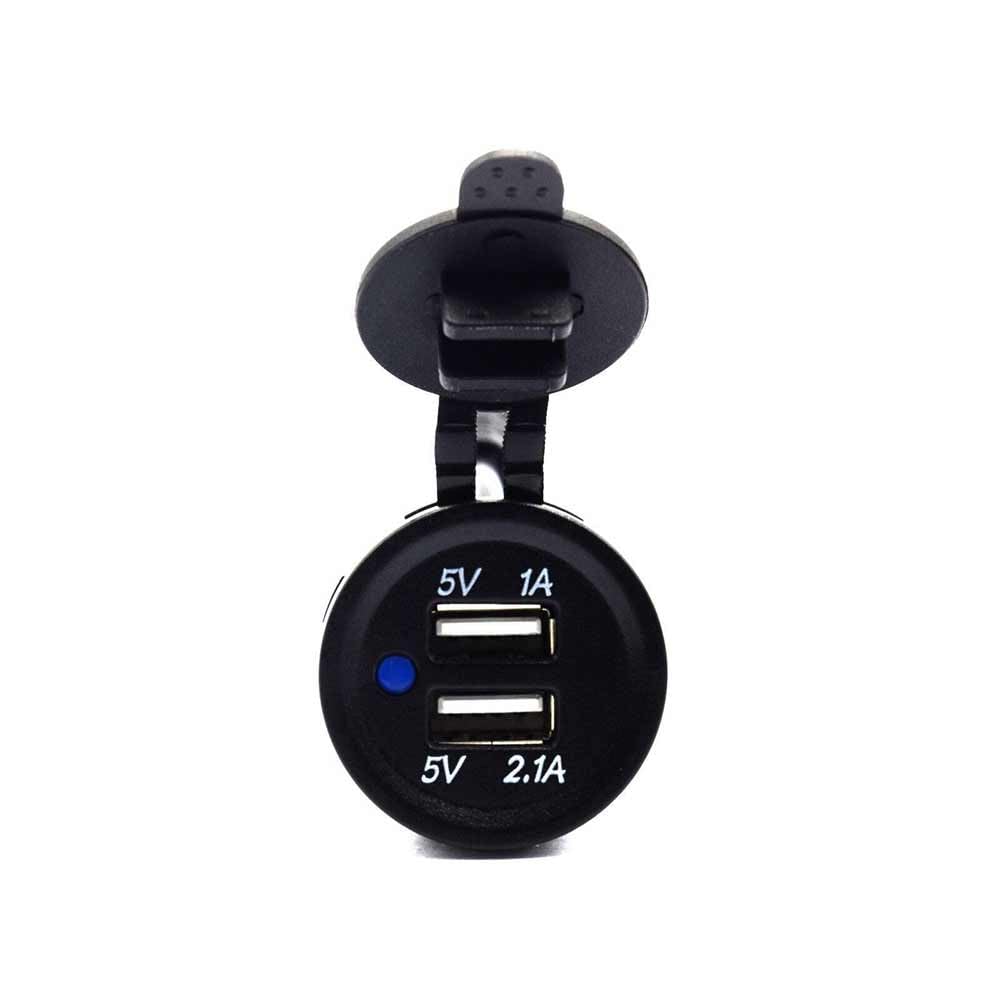 3.1A DC12V-24V Dual USB Charger with DC Adapter Extension Cable Waterproof USB Port USB Charger Socket for Marine Truck Motorcycle Car etc