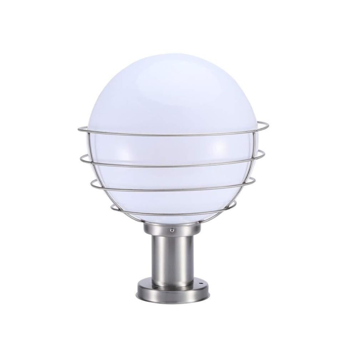 Lampa Słupki Kula Zewnętrzna Kolumna Świetlna Wodoodporna Lampa Słupowa Nowoczesna Okrągła Stal Nierdzewna Akrylowe Oświetlenie Krajobrazowe Zewnątrz i Drogę(30cm)