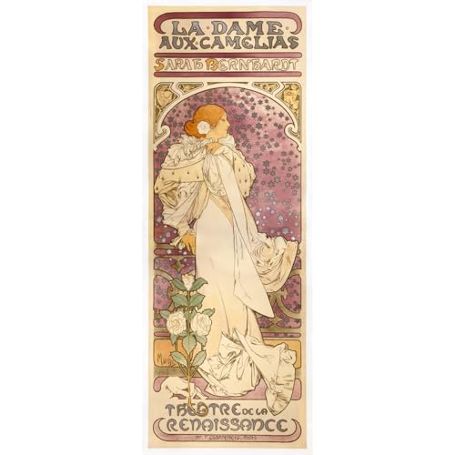 Impression sur toile roulée La Dame aux Camelias Sarah Bernhardt 61x45,7 cm