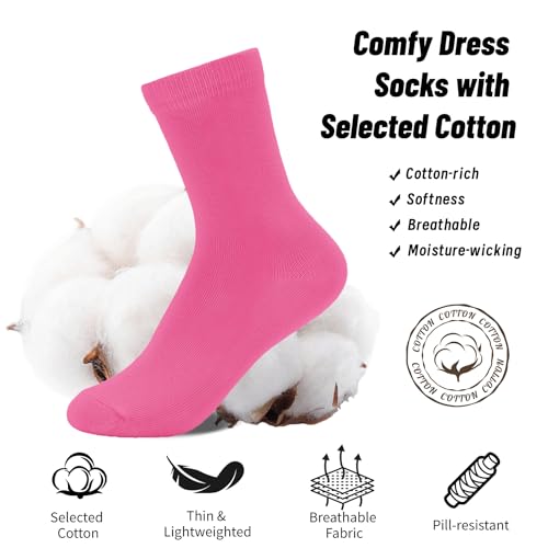 Kids Classic Crew Dress Socks Elastic Stay Up Top Seamless Toe Soft Breathable Girls Boys Socks 6-8 Years3