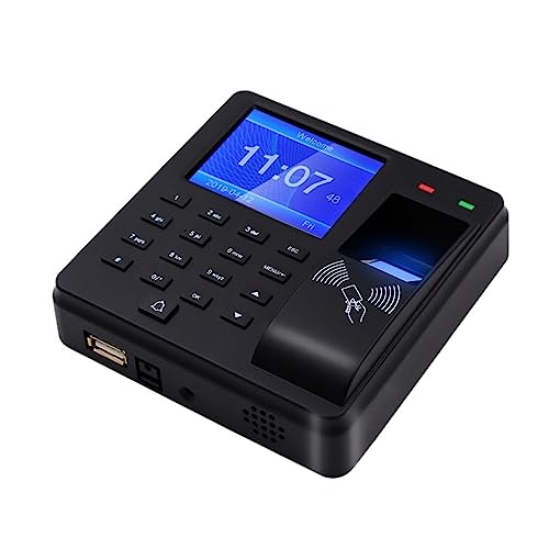 Clocking In Machine Máquina de asistencia 2,4 pulgadas, reconocimiento huellas dactilares/contraseña/tarjeta identificación, reloj tiempo, grabadora registro empleados, varios idiomas