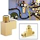 Sarini Winkeladapter, T-Splitter, Öldrucksensor, T-Stück, Öldruckmesser-Adapter, M10 x 1 Stecker auf 2 M10 x 1 Buchsenadapter, Messing