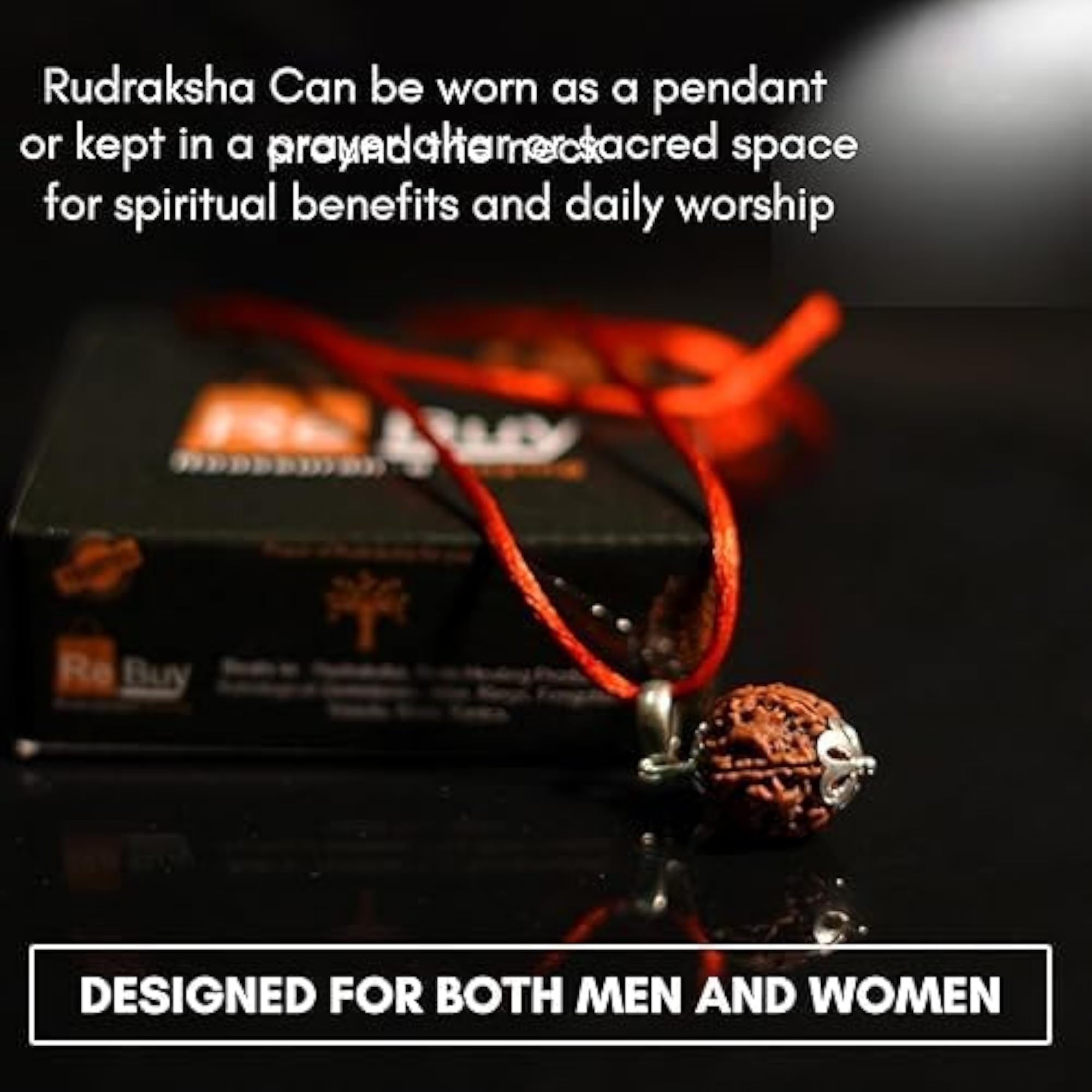 Brown Non-Precious Metal 6 Mukhi Nepali Rudraksha Silver Pendant