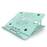 Ajustable: el soporte para computadora portátil ventilado a la altura de los ojos ayuda a mantener las computadoras portátiles funcionando más frescas. La altura ajustable en 6 niveles aumenta el flujo de aire