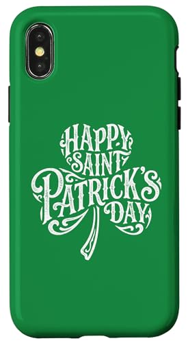 Happy Saint Patrick's Day. ���p�g���b�N�̓� T �O���[�� �X�}�z�P�[�X iPhone X/XS �p