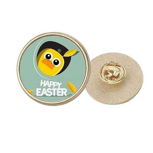 Broche ronde en métal doré idéale pour sublimer votre tenue de Pâques en famille