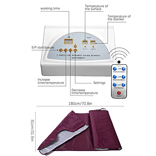 Infrarood sauna deken, draagbare verwarming sauna deken met 50 stuks badzak (43in * 82.6in), voor gewichtsverlies en… - Image 3