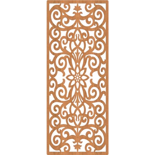Image of Buel Decorative Pierced Fretwork Wood Wall Panels, 21 3 /8 inchW x 54 3 /8 inchH x 3 /8 inchT, Cherry