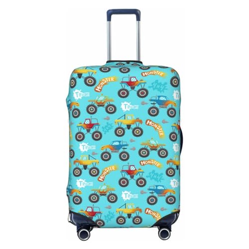Cartoon Monster Truck For Travel Luggage Cover Suitcase Protector Fits 18-32 Inch Travel Luggage Protector Elastic Luggage Anti-Scratch Suitcase Cover