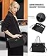 LOVEVOOK Laptoptasche Damen 15,6 Zoll, Wasserdicht Arbeitstasche Handtasche Groß Shopper Business Aktentasche Tasche Lehrertasche, PU Leder Tote Bag Schultasche für Uni Büro, Schwarz