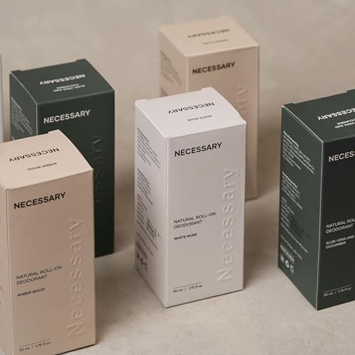 Image of Necessary Underarm Roll-On | Amber Wood Deodorant - 50ml | 24-Hour Protection | Prevents Body Odour, Hydrates & Brightens Skin | Aluminum & Alcohol Free | Stain-Free, Sulphate & Paraben Free | For All Skin Types