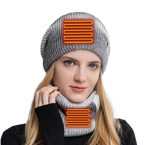 Bufanda eléctrica cálida USB y gorros para hombre con estampado de calavera 5