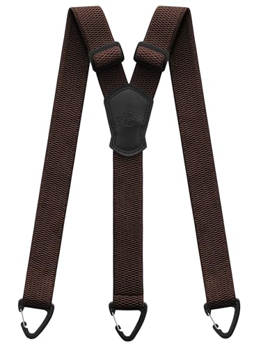 Kohentact Tirantes para Hombre Extra Resistentes de 3,8 cm de Ancho, Usables Bajo la Ropa, con 3 Presillas de Botón, Ideales para Pantalones de Trabajo, Pantalones de Esquí y Overoles