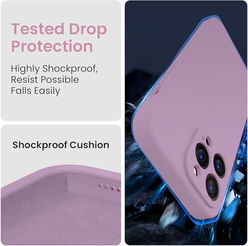 Image of VONZEE Square Candy Liquid Silicone iPhone Case Cover Compatible for iPhone 12 Pro Max, All Cube Series with Microfiber Lining Compatible iPhone 12 Pro Max (6.7 inch) - Lilac
