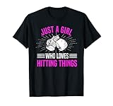 Just A Girl Who Loves Hitting Things - Muñeco de boxeo para mujer Camiseta...