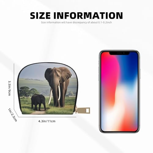 Gentle Giants Print Credit Card Holder, PU Leather Small Card Bag Wallets with Zipper for Women Men id Business Card3