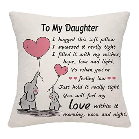 Bommex Daughter Cushion Cover with Wishes Cover