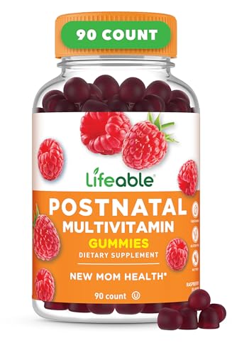 Lifeable Postnatal Multivitamin with Iron, Choline and Iodine | Great Tasting Postnatal Vitamins for Women Breastfeeding | Vegetarian Non-GMO Lactation Supplement | 90 Gummies