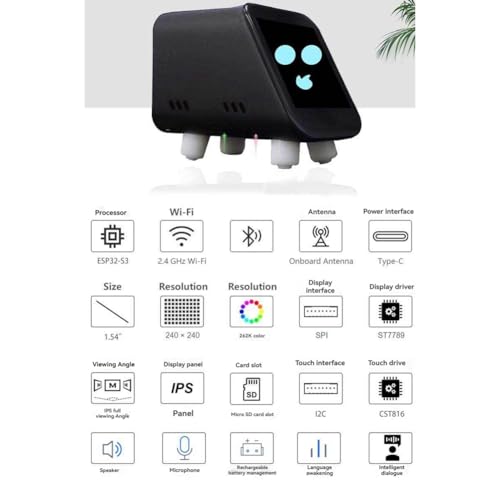 Robot de Chat AI Xiaozhi Compagnon Connecté avec Écran Météo WiFi - 5