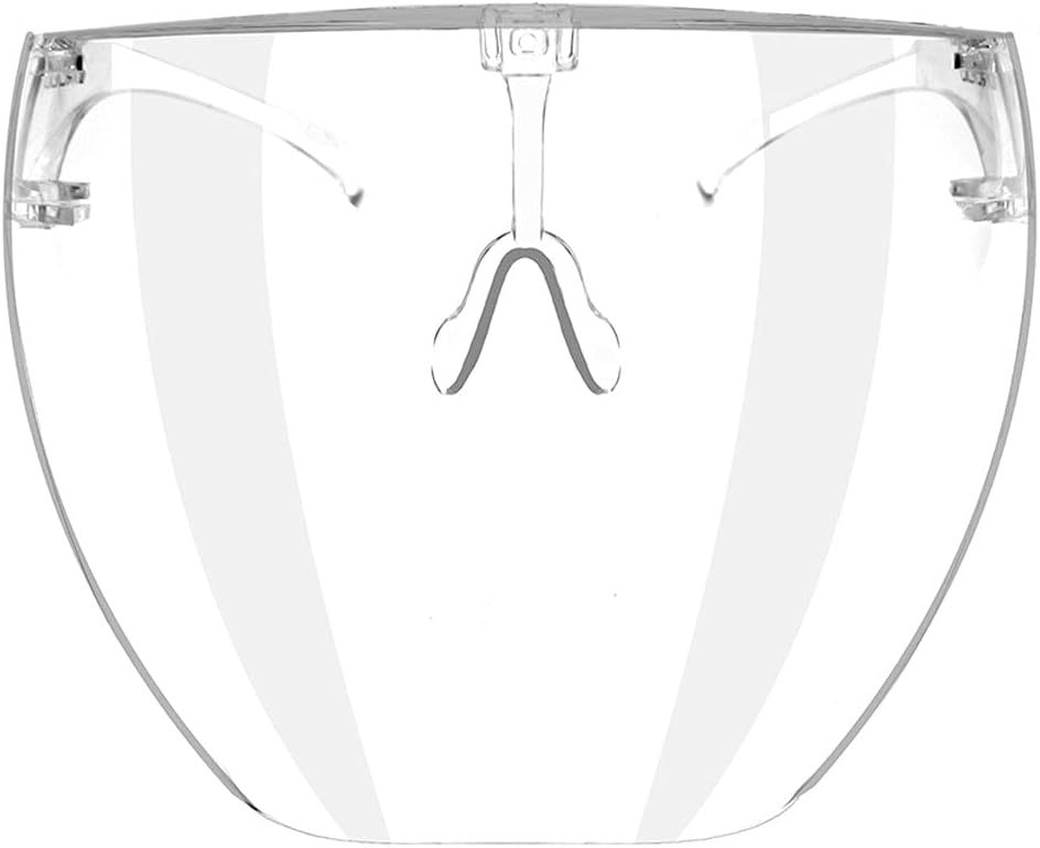 KVAY - DAVISH Face Shield, Clear Safety Face Shields with Glasses Frame Full Face Protective Reusable Goggle Shield Anti-Fog Anti-Spitting & Scratch Resistant Suitable for Indoor and Outdoor Activities