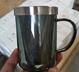 VETOLAKA 2 Stück Schwarzes Glas Teetasse: mit Henkel und Edelstahl-Innenfilter Transluzent Schwarz Borosilikatglas Teetasse, Hitzebeständig Teetasse mit Sieb,Teeglas mit Deckel,für Zuhause und Büro