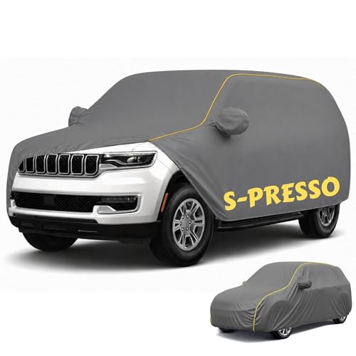 Image of Perfect Waterproof Car Cover Custom fit for S-Presso Cover (All Models & Varrient) 2021-2026 | 6 Layers All Weather Waterproof Sun Rain UV Dust Protection Outdoor Indoor Full Car Covers - Grey
