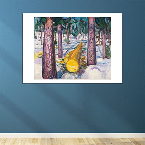 The Yellow Log Edvard Munch affiche encadrée de qualité musée avec cadre premium