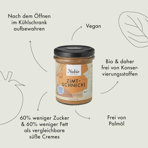 NABIO | Süßer Aufstrich Zimtschnecke I vegan und ohne Palmöl I (6 x 175g)