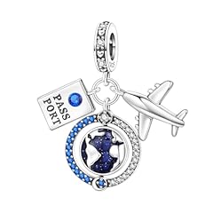 Airplane Globe Passport Charm