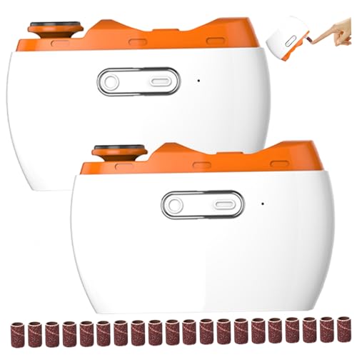 Cortauñas eléctrica de 2 piezas para adultos y ancianos, lima recortadora automática para uñas y pulidora para uñas gruesas